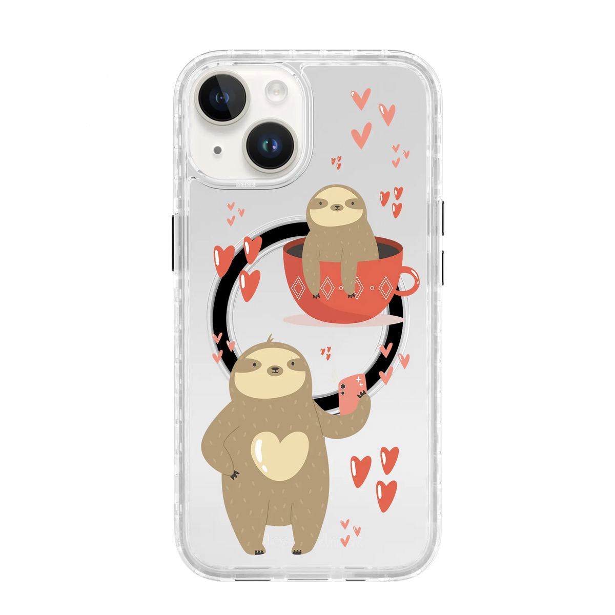 AppleiPhone14PlusCrystalClear Sloth Haven | Friendly Sloths Series | Custom MagSafe Case Design for Apple iPhone 14 Series cellhelmet cellhelmet