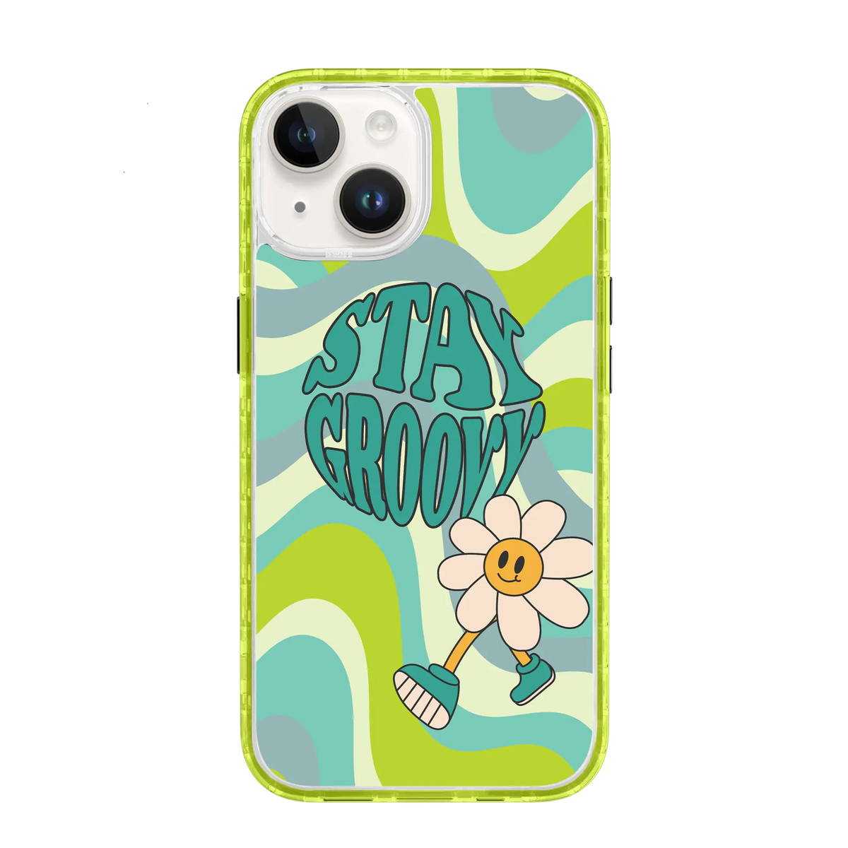 AppleiPhone14ElectricLime Stay Groovy | That 70's Case Series | Custom MagSafe Case Design for Apple iPhone 14 Series cellhelmet cellhelmet