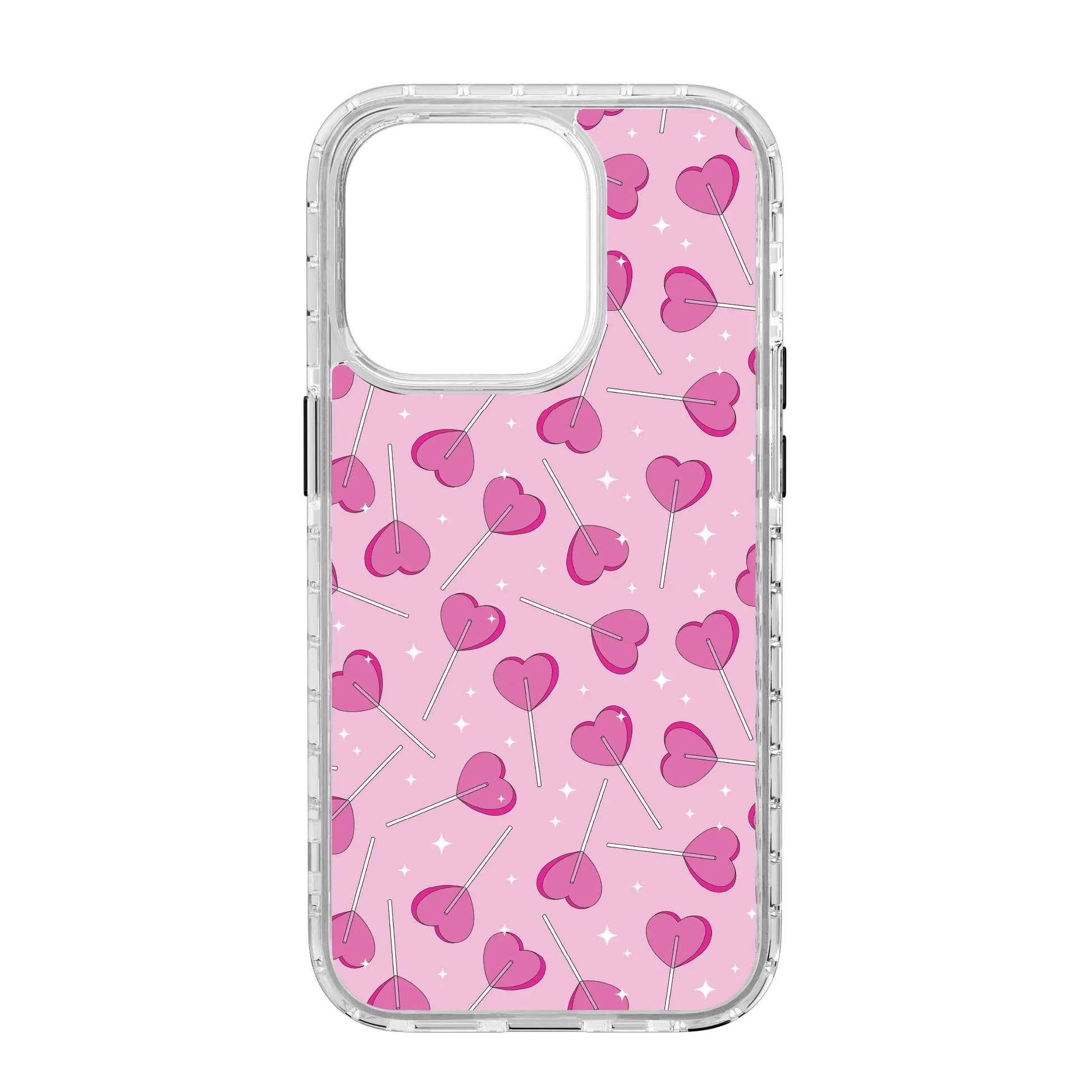 Apple-iPhone-14-Pro-Crystal-Clear Sucker 4 Luv | Custom MagSafe Pink Heart Lollipop Case for Apple iPhone 14 Series cellhelmet cellhelmet