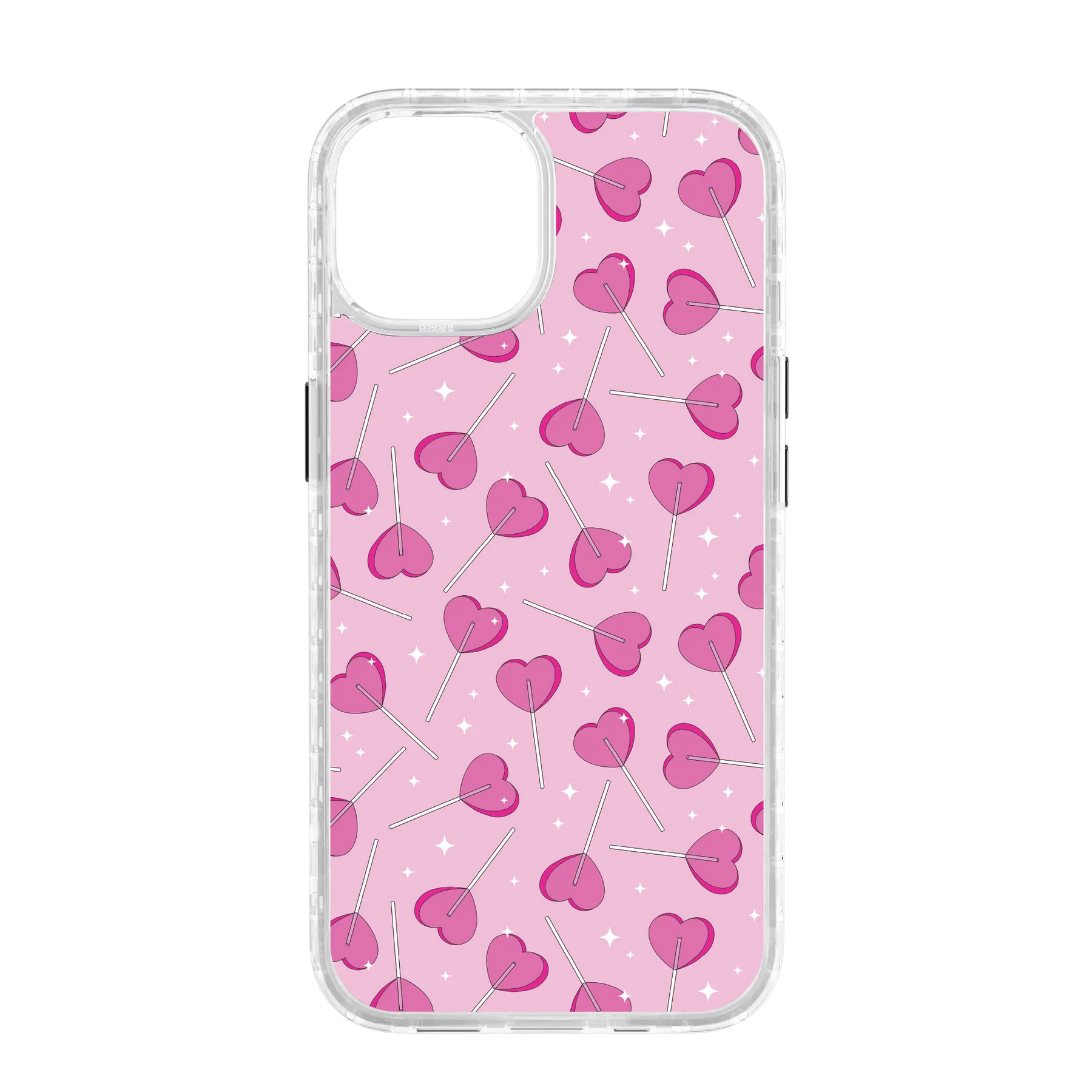 Apple-iPhone-14-Crystal-Clear Sucker 4 Luv | Custom MagSafe Pink Heart Lollipop Case for Apple iPhone 14 Series cellhelmet cellhelmet