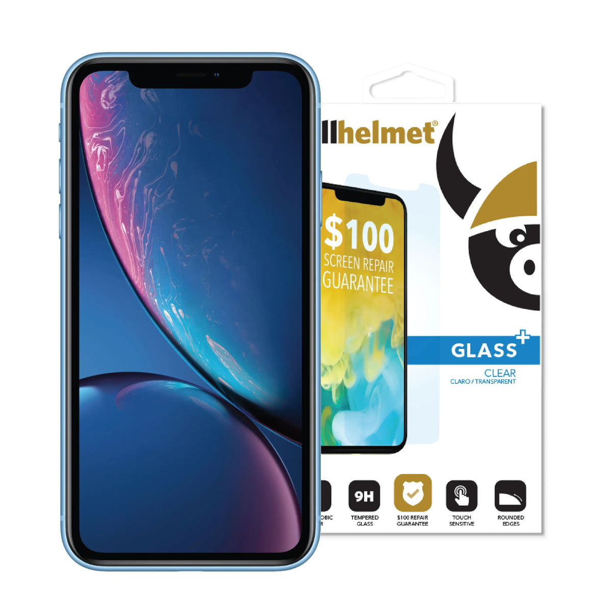cellhelmet Tempered Glass Screen Protector for iPhone XR with Insurance