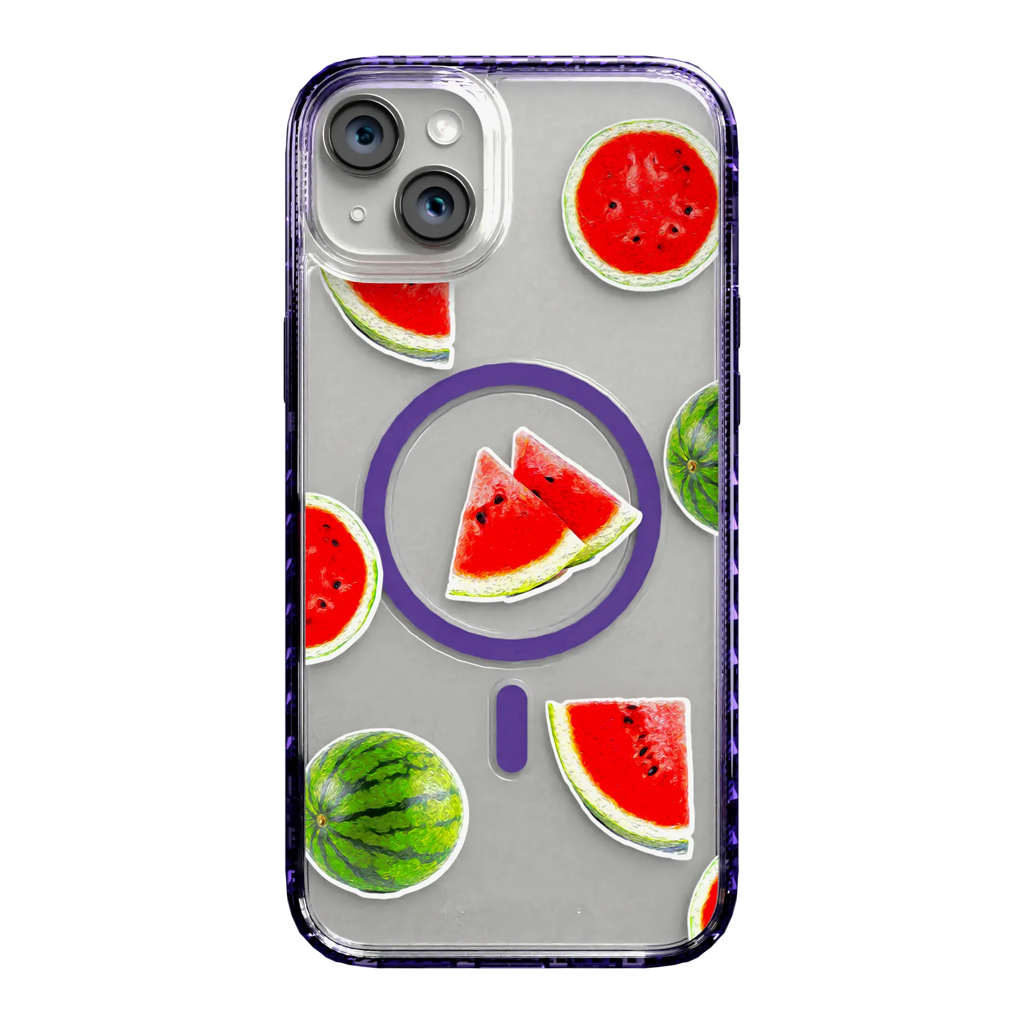 Apple-iPhone-15-Plus-Midnight-Lilac Watermelon Burst | Protective MagSafe Case | Fruits Collection for Apple iPhone 15 Series cellhelmet cellhelmet