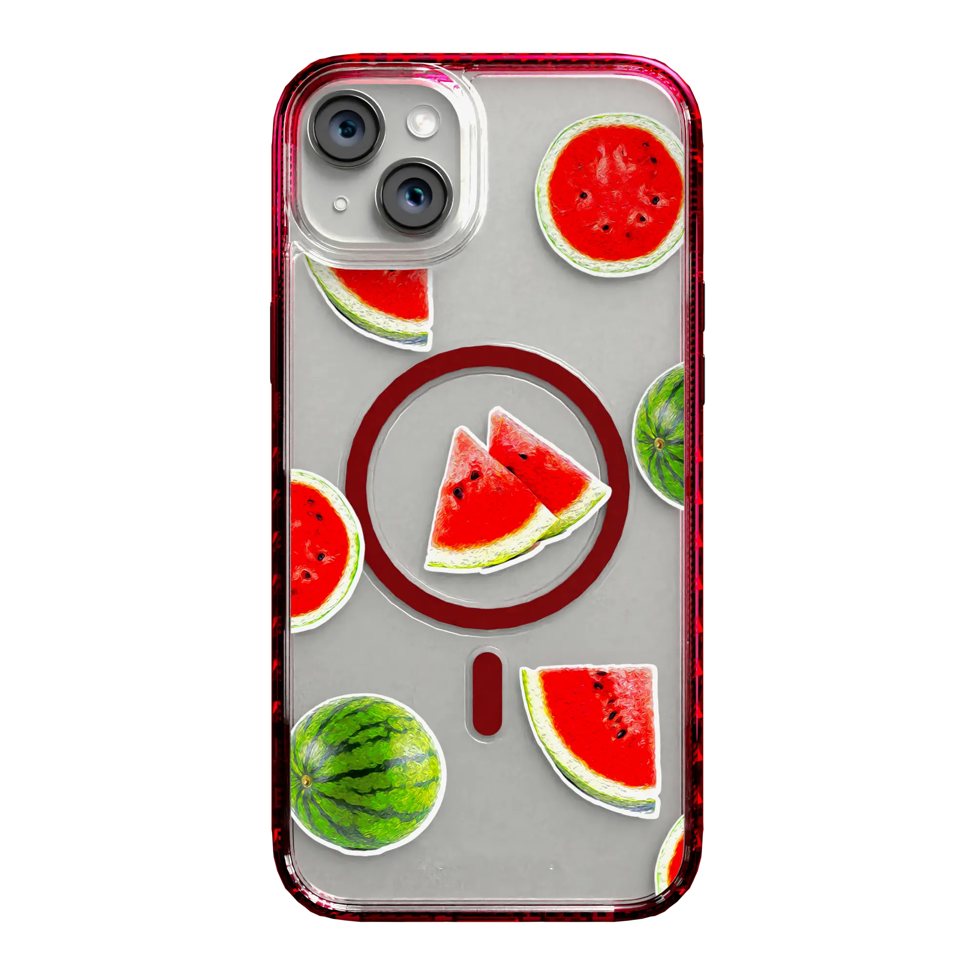 Apple-iPhone-15-Plus-Scarlet-Red Watermelon Burst | Protective MagSafe Case | Fruits Collection for Apple iPhone 15 Series cellhelmet cellhelmet