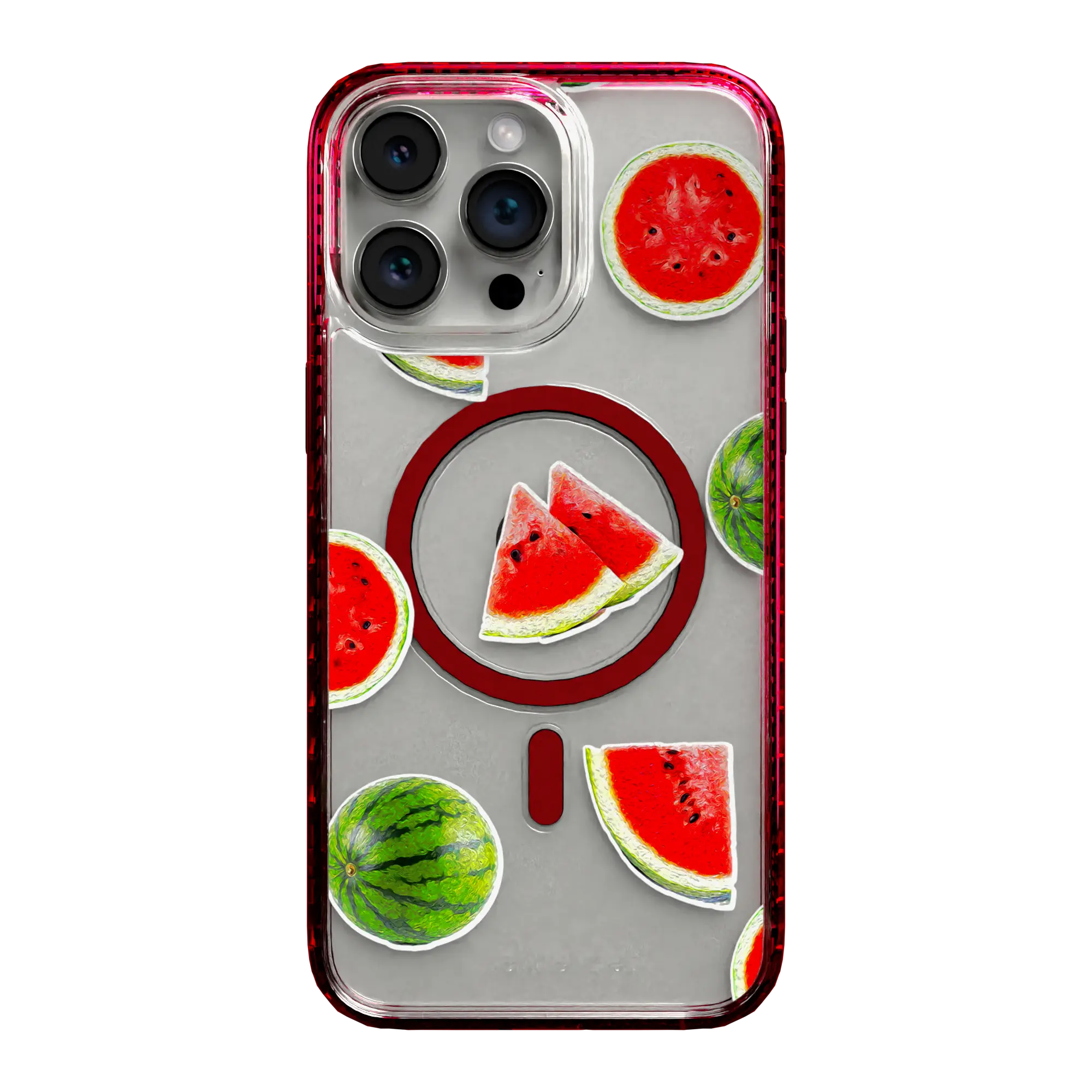 Apple-iPhone-15-Pro-Max-Scarlet-Red Watermelon Burst | Protective MagSafe Case | Fruits Collection for Apple iPhone 15 Series cellhelmet cellhelmet