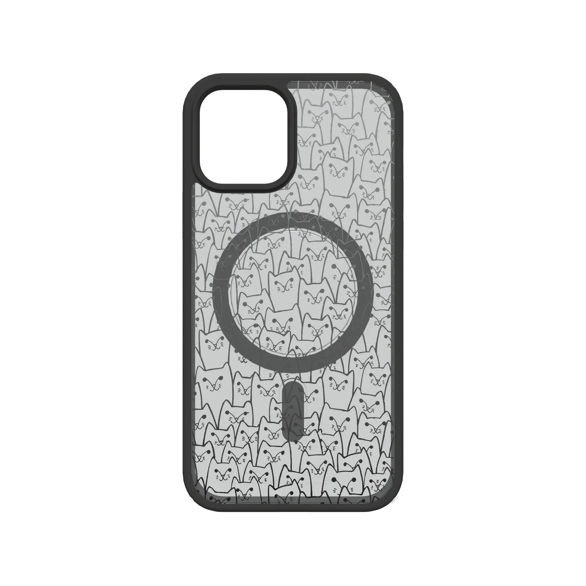 Apple-iPhone-12-12-Pro-Crystal-Clear White Cat Pattern | Protective MagSafe Case | Cats Meow Series for Apple iPhone 12 Series cellhelmet cellhelmet