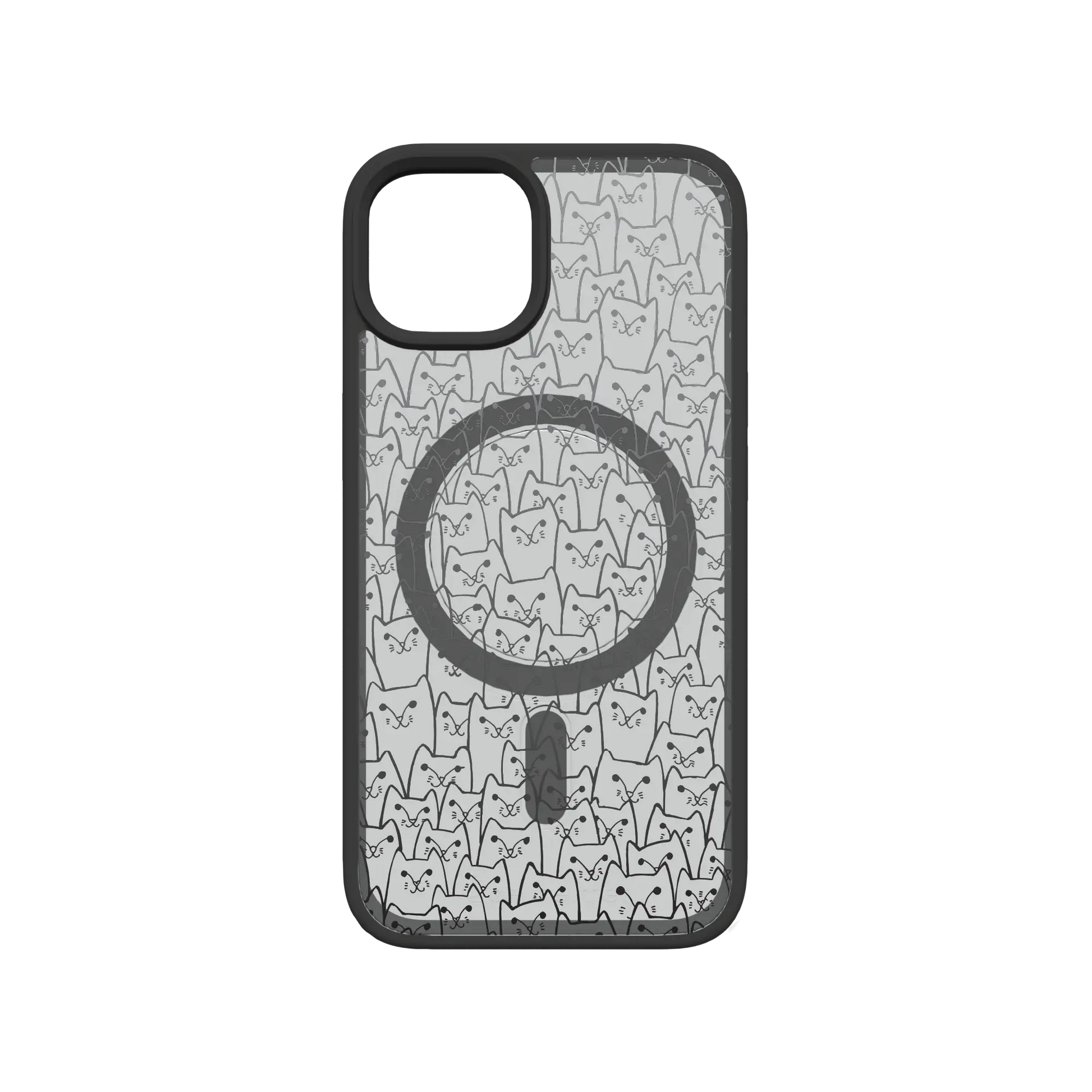 Apple-iPhone-13-Crystal-Clear White Cat Pattern | Protective MagSafe Case | Cats Meow Series for Apple iPhone 13 Series cellhelmet cellhelmet