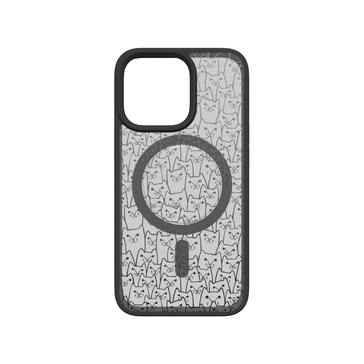 Apple-iPhone-13-Pro-Crystal-Clear White Cat Pattern | Protective MagSafe Case | Cats Meow Series for Apple iPhone 13 Series cellhelmet cellhelmet