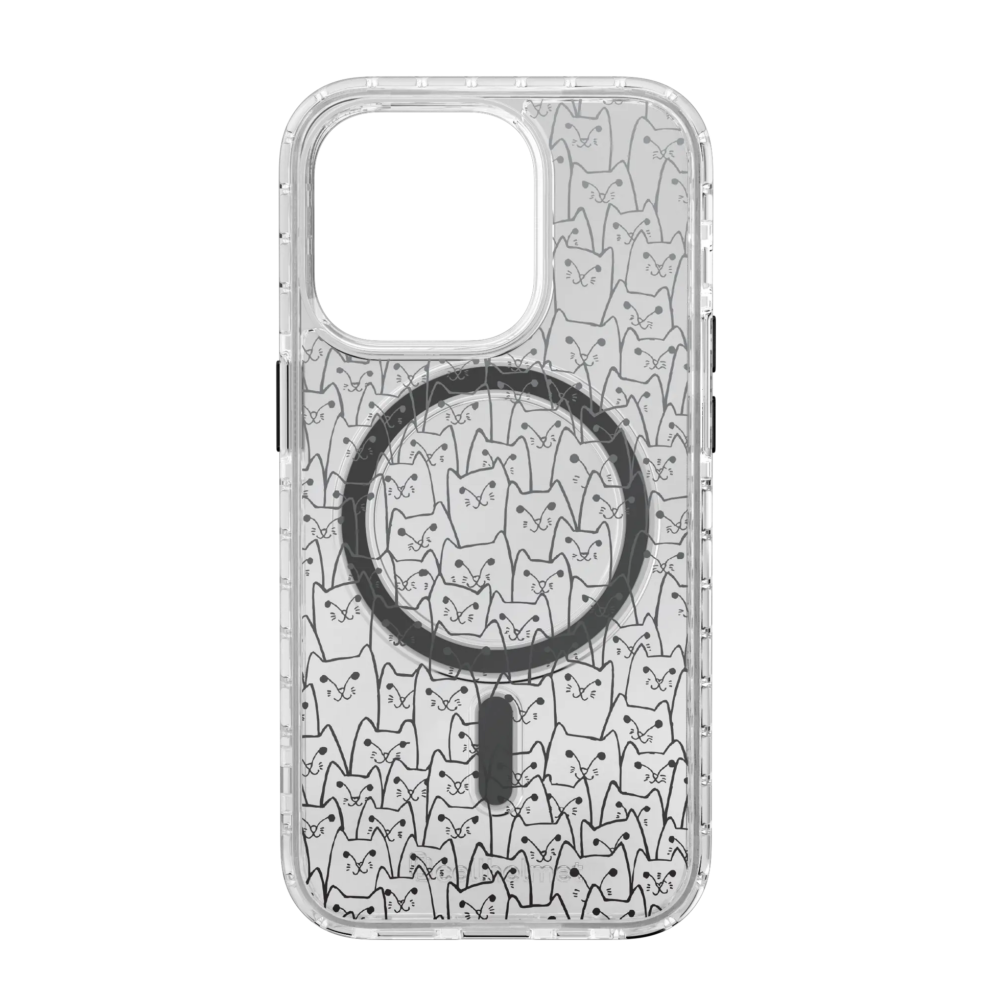 Apple-iPhone-14-Pro-Crystal-Clear White Cat Pattern | Protective MagSafe Case | Cats Meow Series for Apple iPhone 14 Series cellhelmet cellhelmet