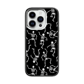 White Dancing Skeletons | Halloween Series | Custom MagSafe Case Design for Apple iPhone 15 Series