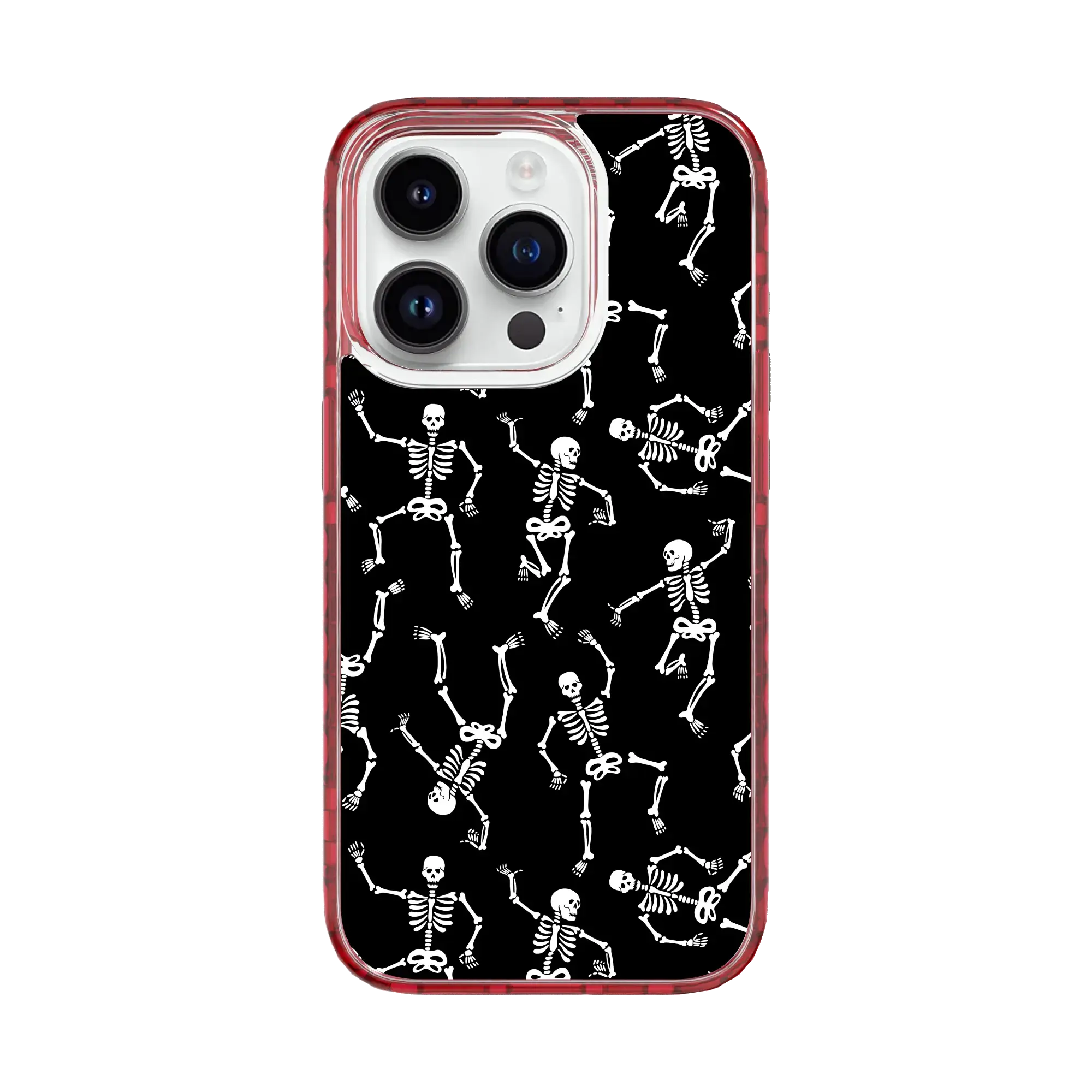 White Dancing Skeletons | Halloween Series | Custom MagSafe Case Design for Apple iPhone 15 Series