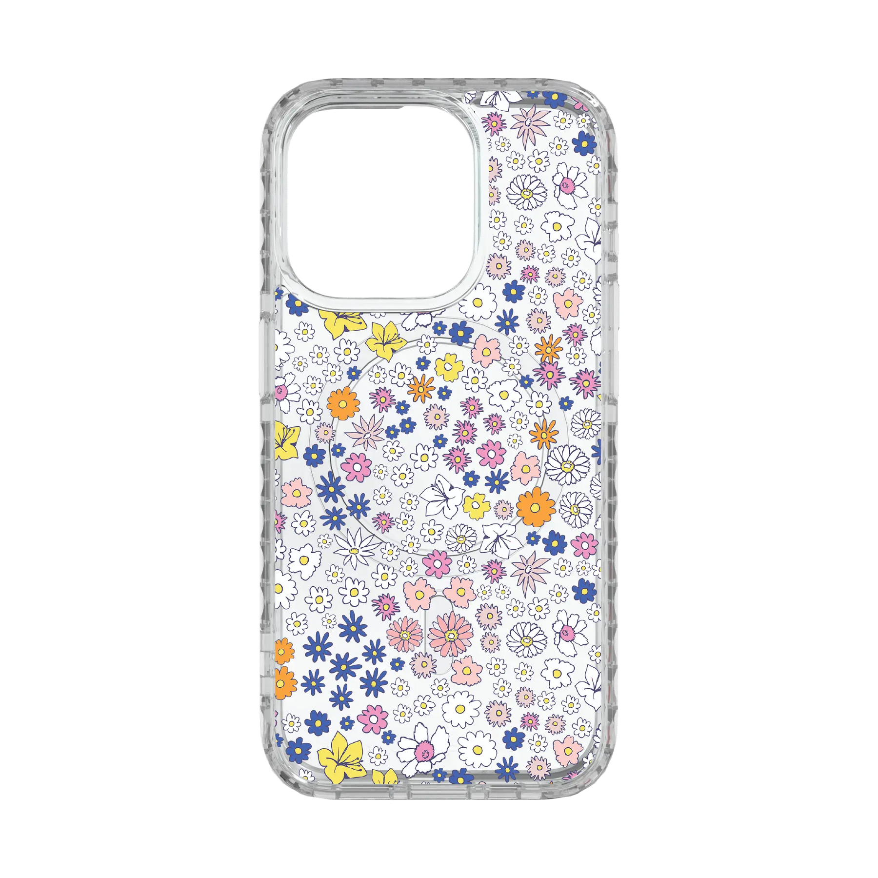Apple-iPhone-15-Pro-Crystal-Clear Wild Blossom | Protective MagSafe Case | Flower Series for Apple iPhone 15 Series cellhelmet cellhelmet