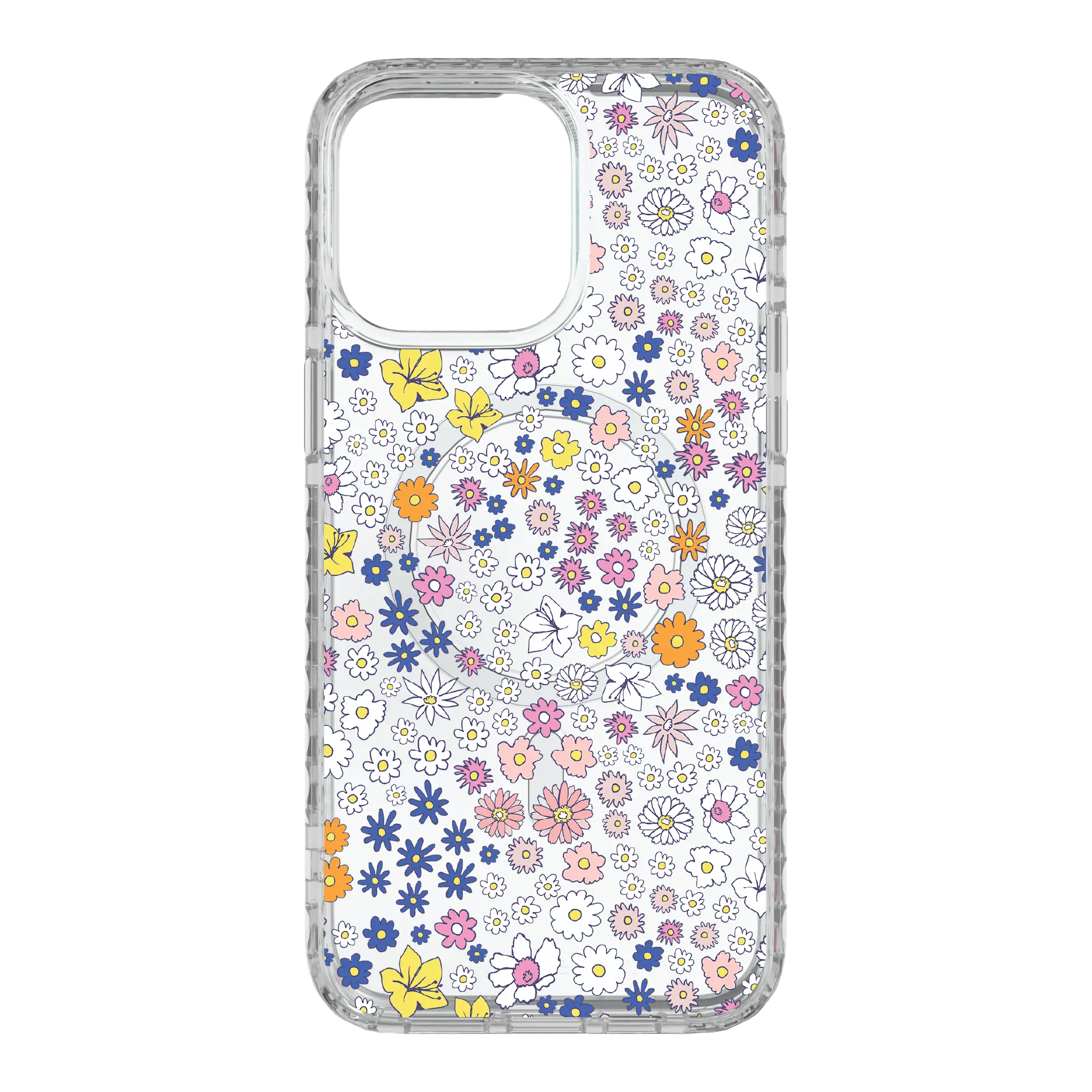 Apple-iPhone-15-Pro-Max-Crystal-Clear Wild Blossom | Protective MagSafe Case | Flower Series for Apple iPhone 15 Series cellhelmet cellhelmet
