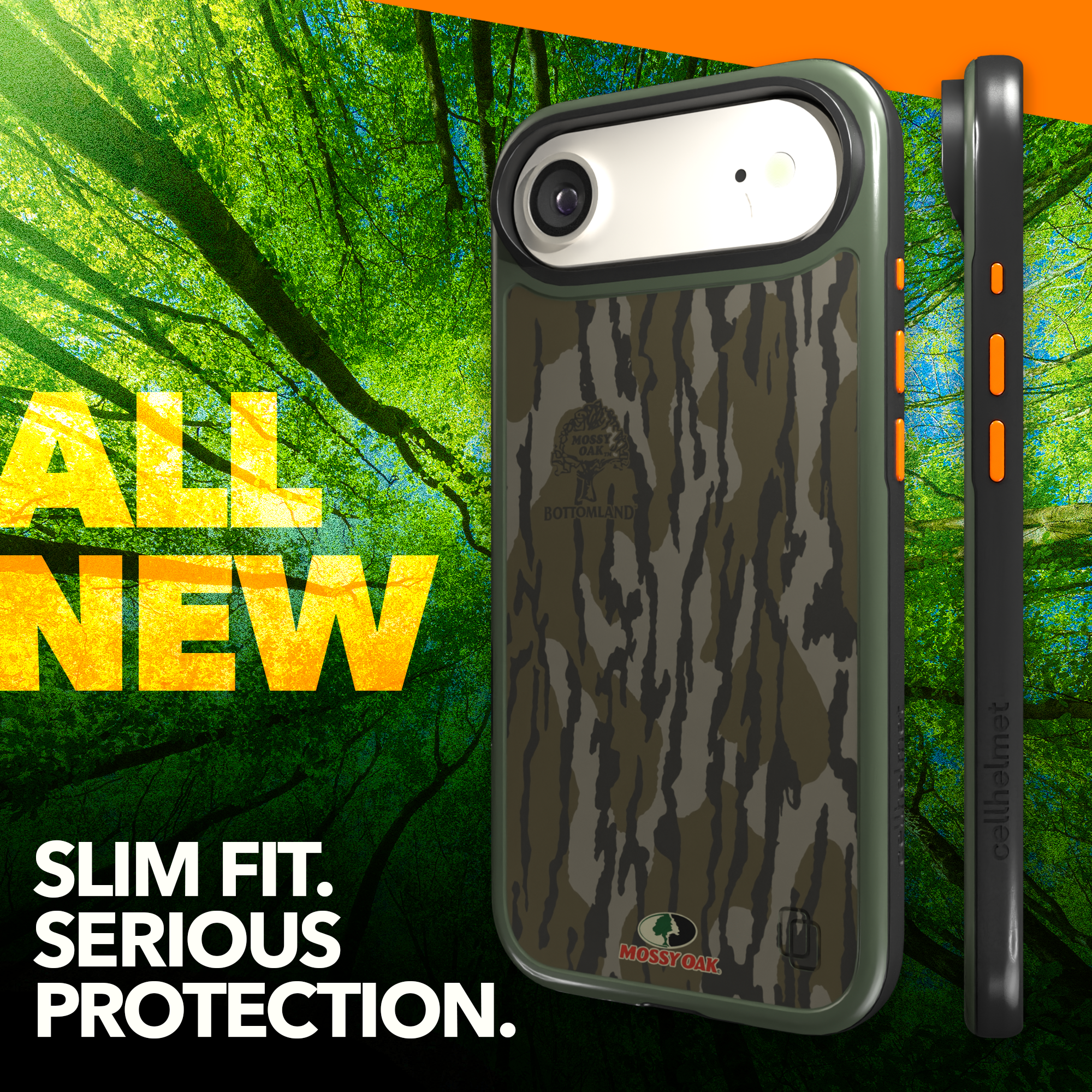 Shock-Absorbent MagSafe® Case for Apple iPhone Air in Mossy Oak Bottomland Camo | Fortitude Series