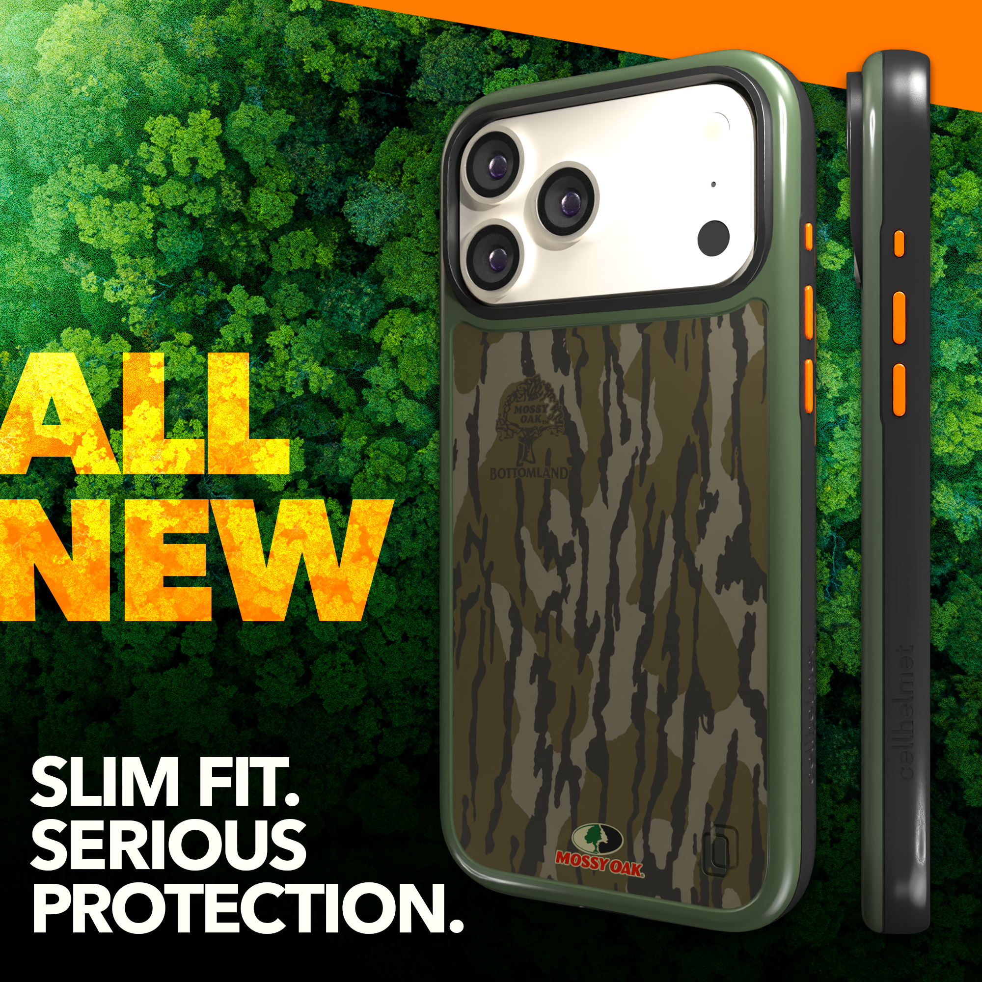 Shock-Absorbent MagSafe® Case for Apple iPhone 17 Pro Max in Mossy Oak Bottomland Camo | Fortitude Series