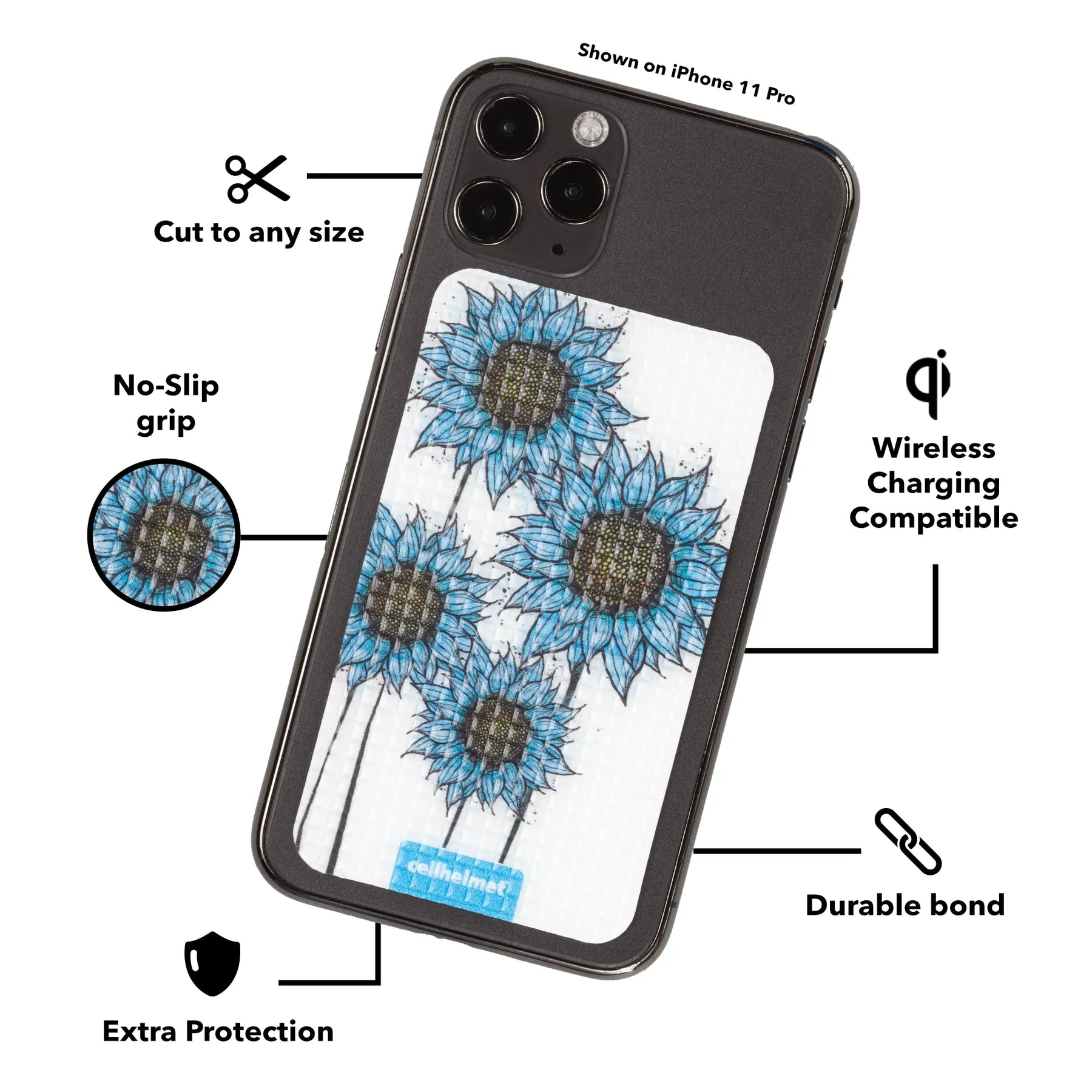 tackbacks Blue Sunflower Phone Standard -  -  - cellhelmet