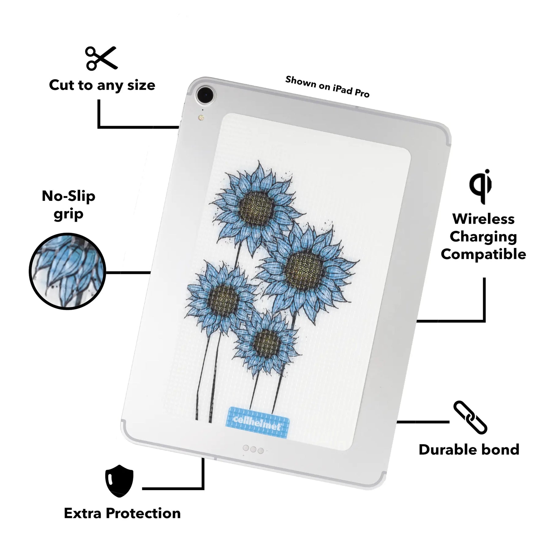 tackbacks Blue Sunflower Tablet -  -  - cellhelmet